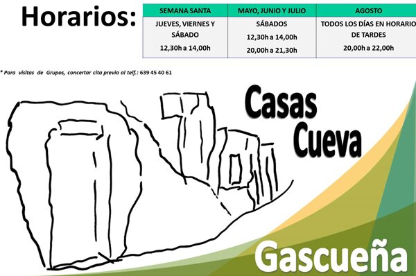 Horario visitas casas-cueva Gascueña